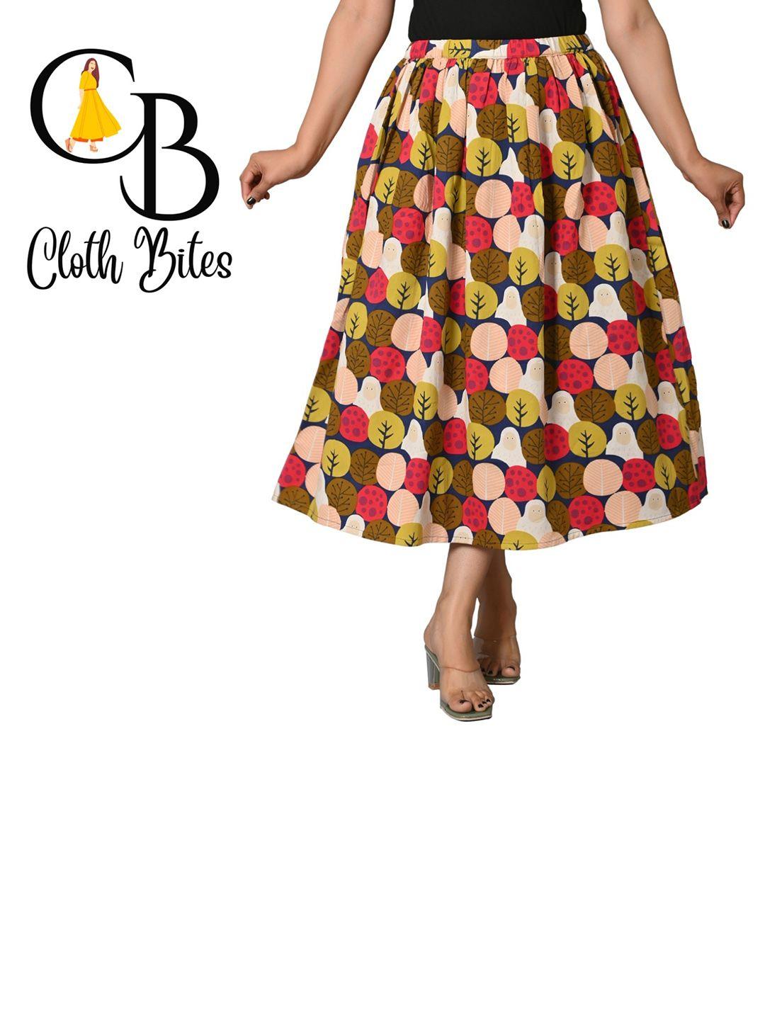baesd-printed-cotton-flared-midi-skirt