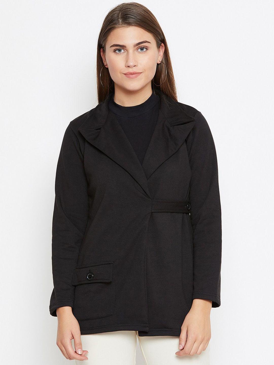 baesd single-breasted notched lapel fleece trench coat
