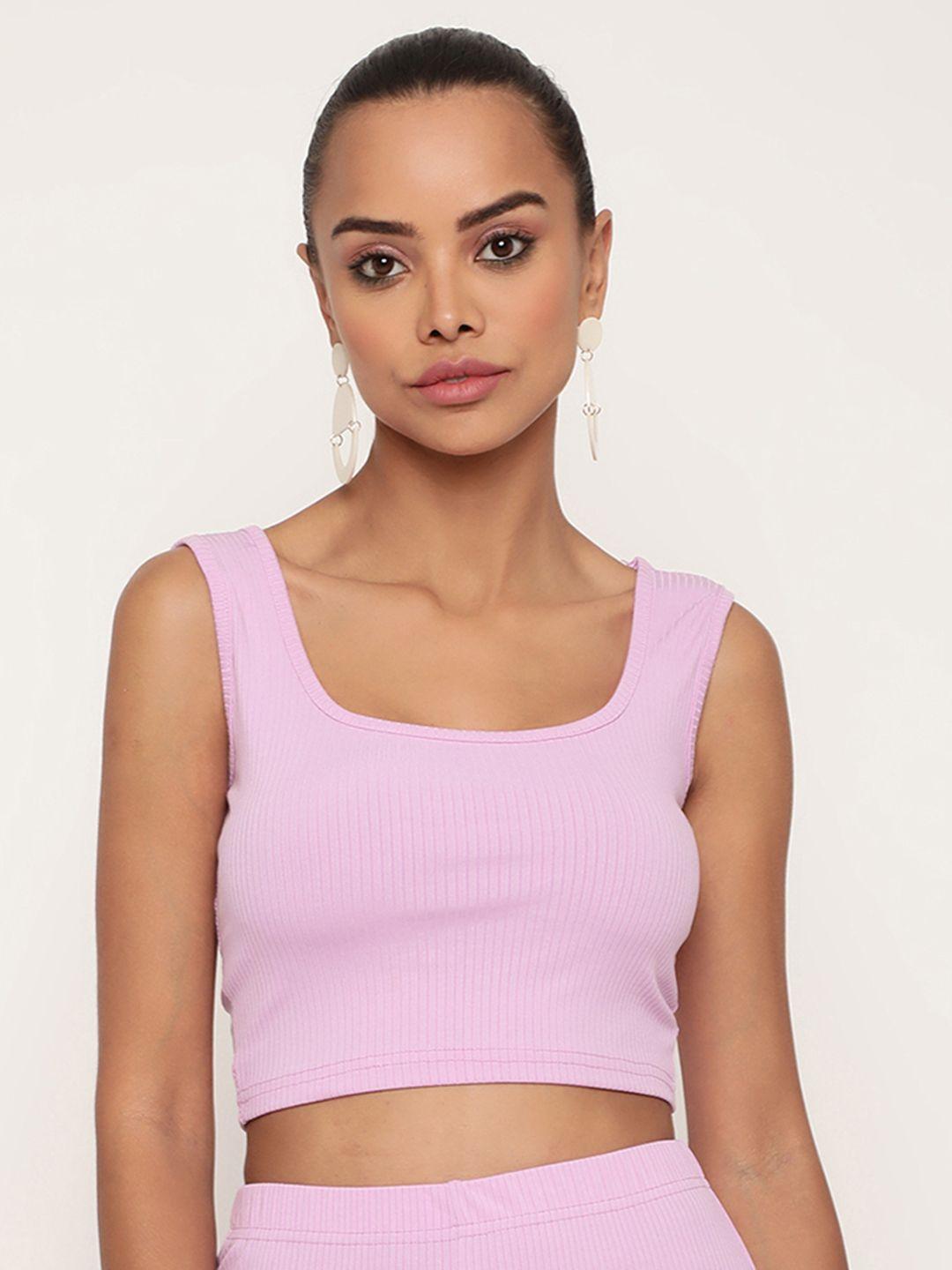 baesd square neck ribbed fitted crop top