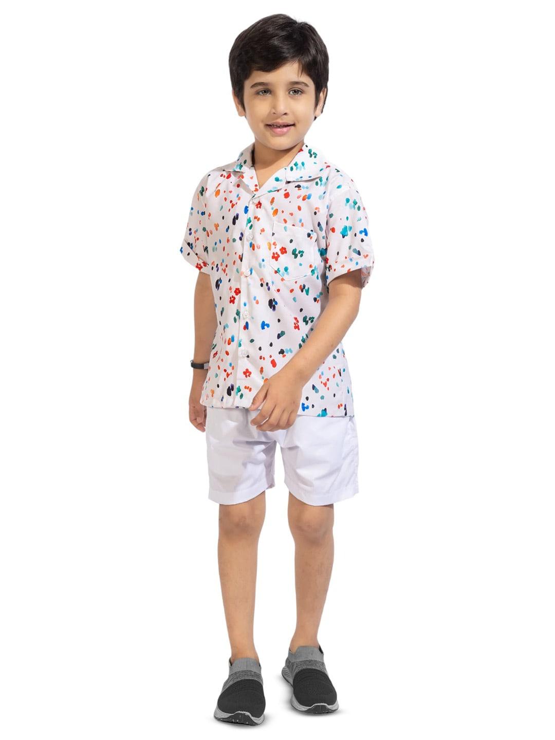 baesd unisex kids multicoloured printed shirt with shorts