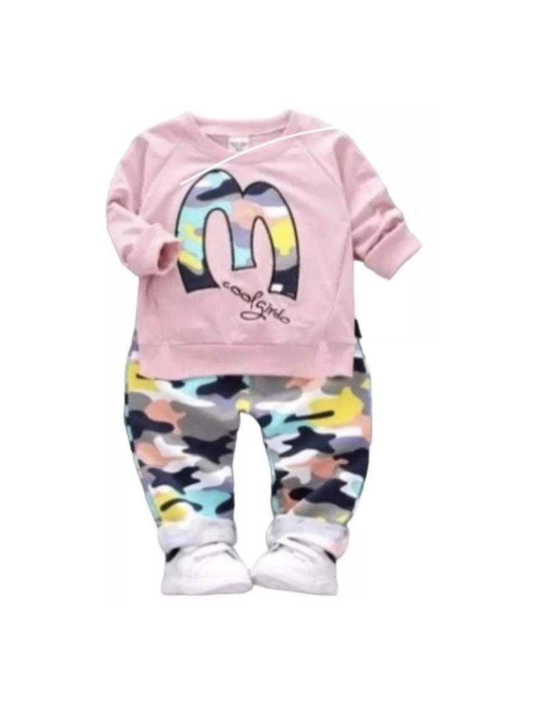 baesd-unisex-kids-pink-&-multicoloured-printed-t-shirt-with-trousers