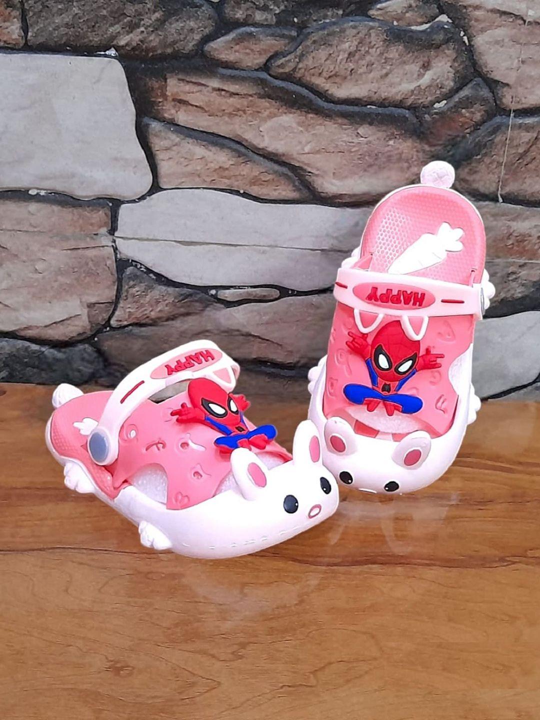 baesd unisex kids pink & white clogs sandals