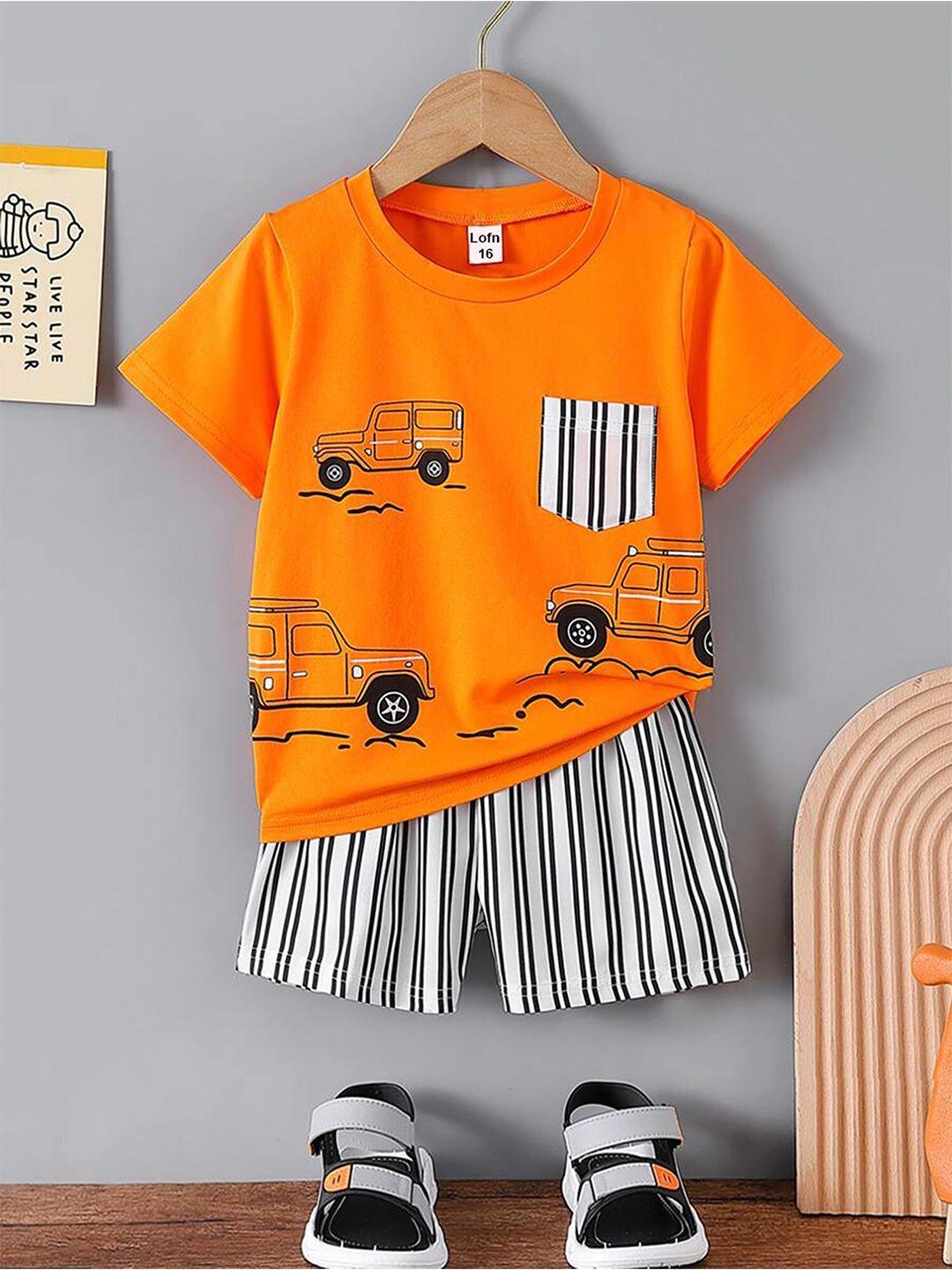 baesd unisex kids printed t-shirt with shorts