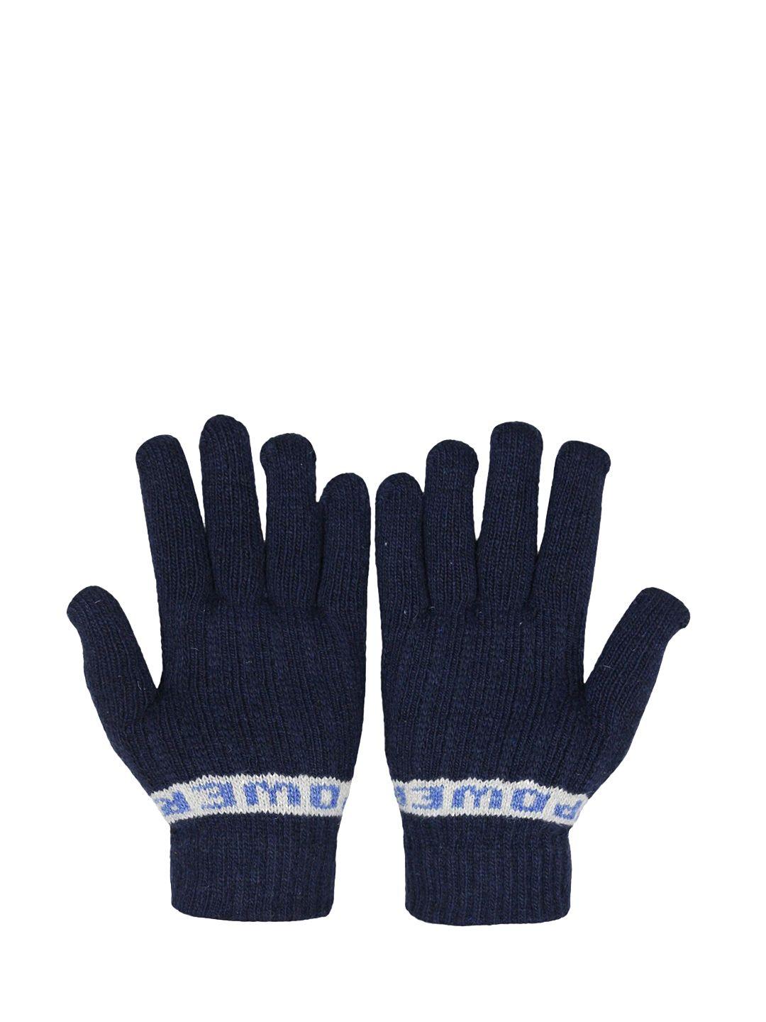 baesd unisex striped full finger woolen winter hand gloves