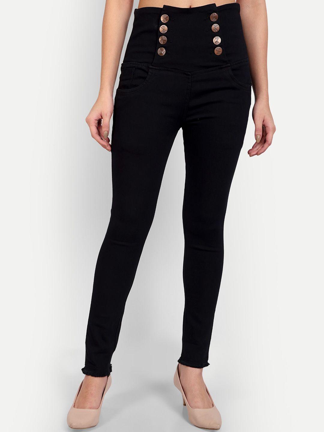 baesd women black jean high-rise stretchable jeans