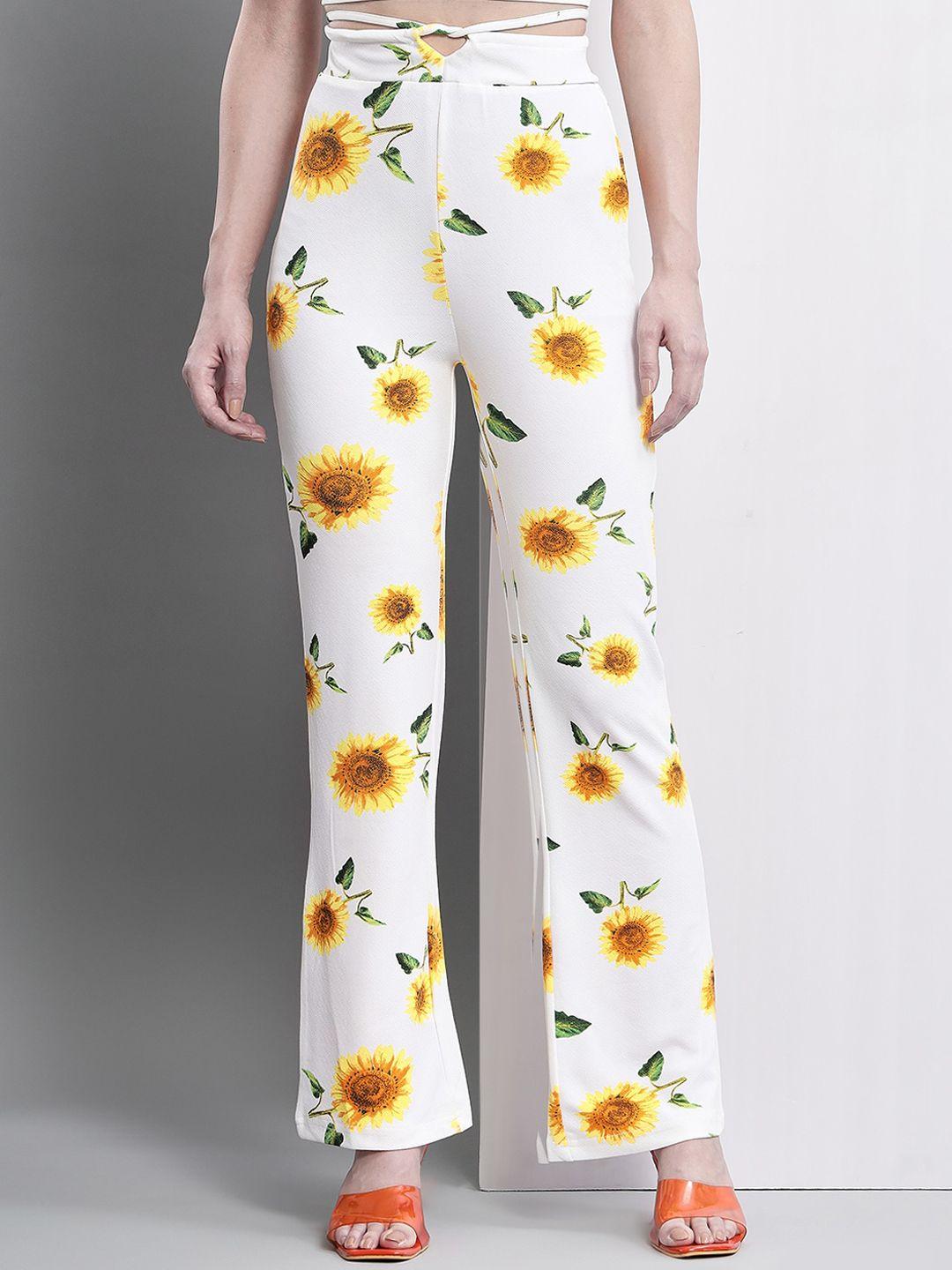baesd women floral printed relaxed trousers
