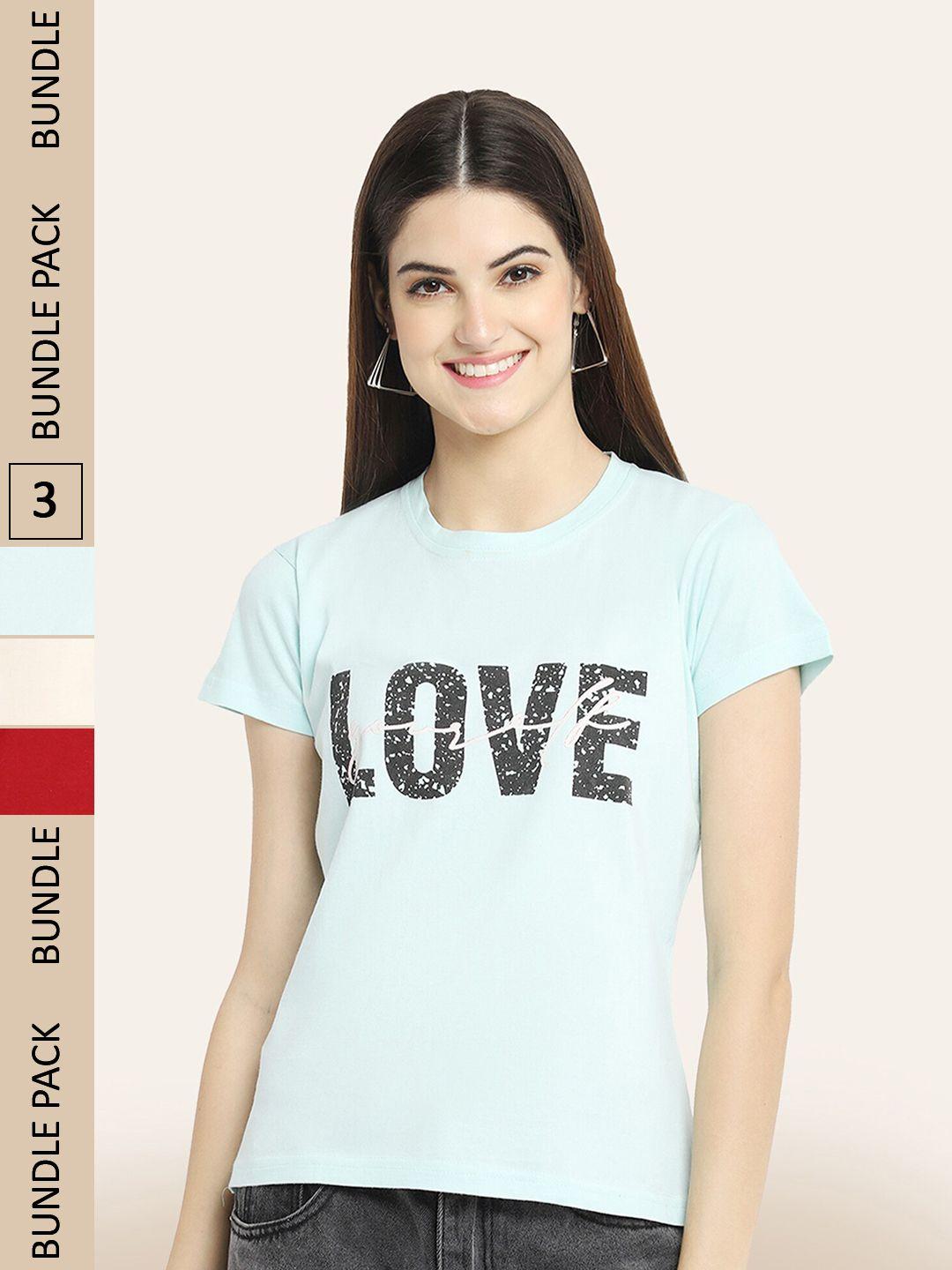 baesd-women-multicoloured-3-printed-applique-t-shirt
