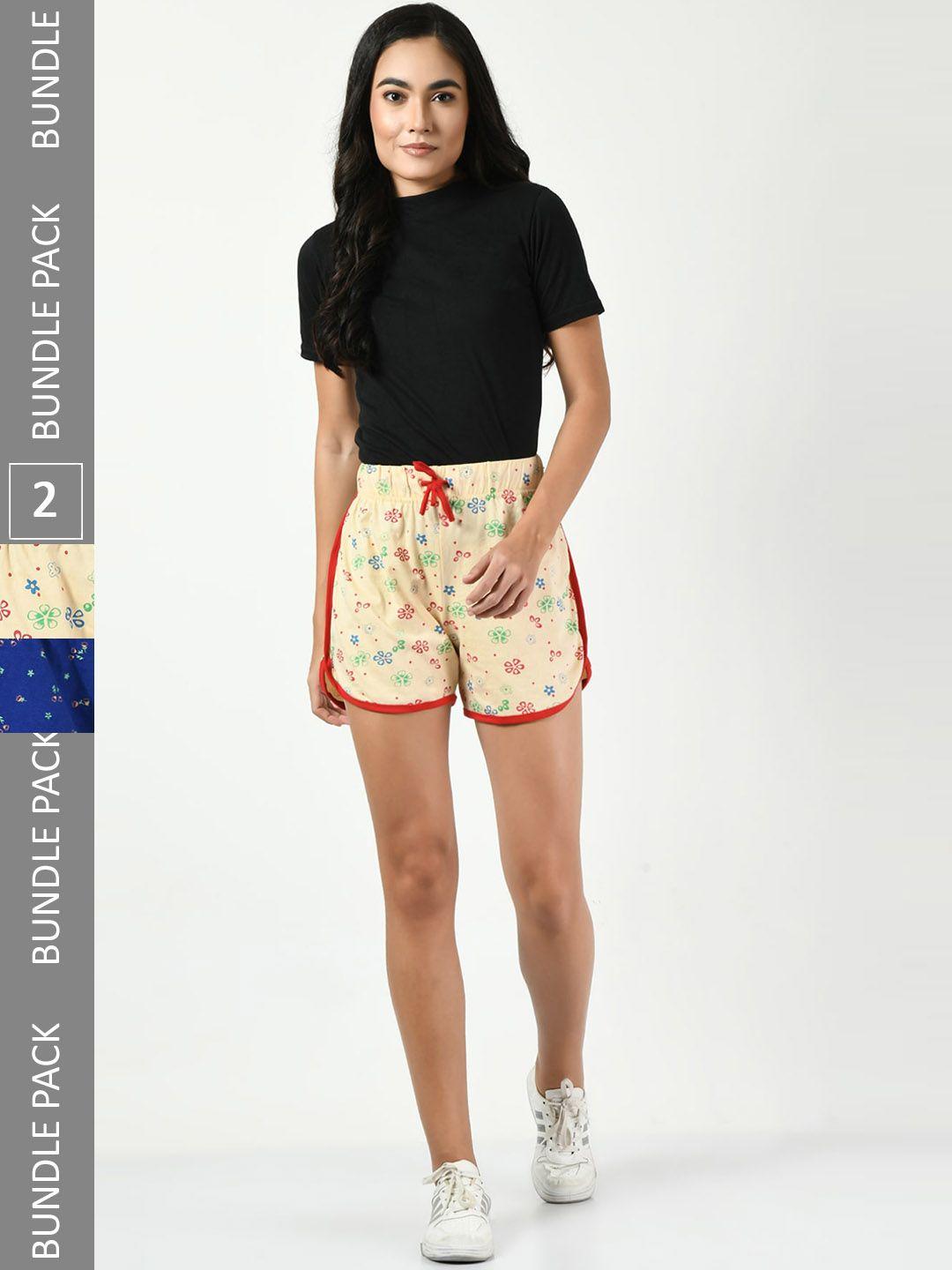 baesd women multicoloured printed high-rise shorts