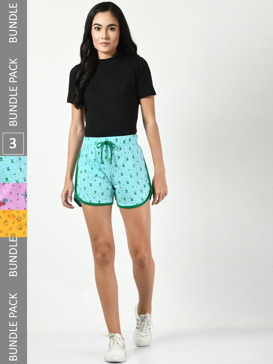 baesd women multicoloured printed high-rise shorts
