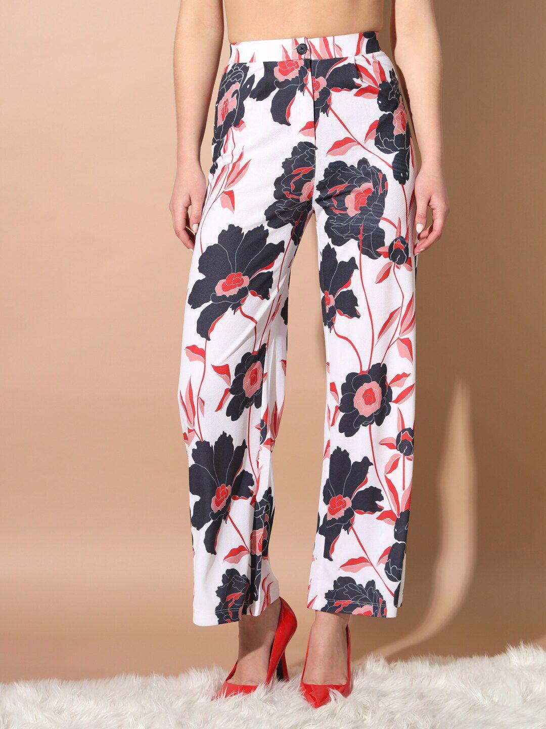 baesd women original floral printed mid rise parallel trouser
