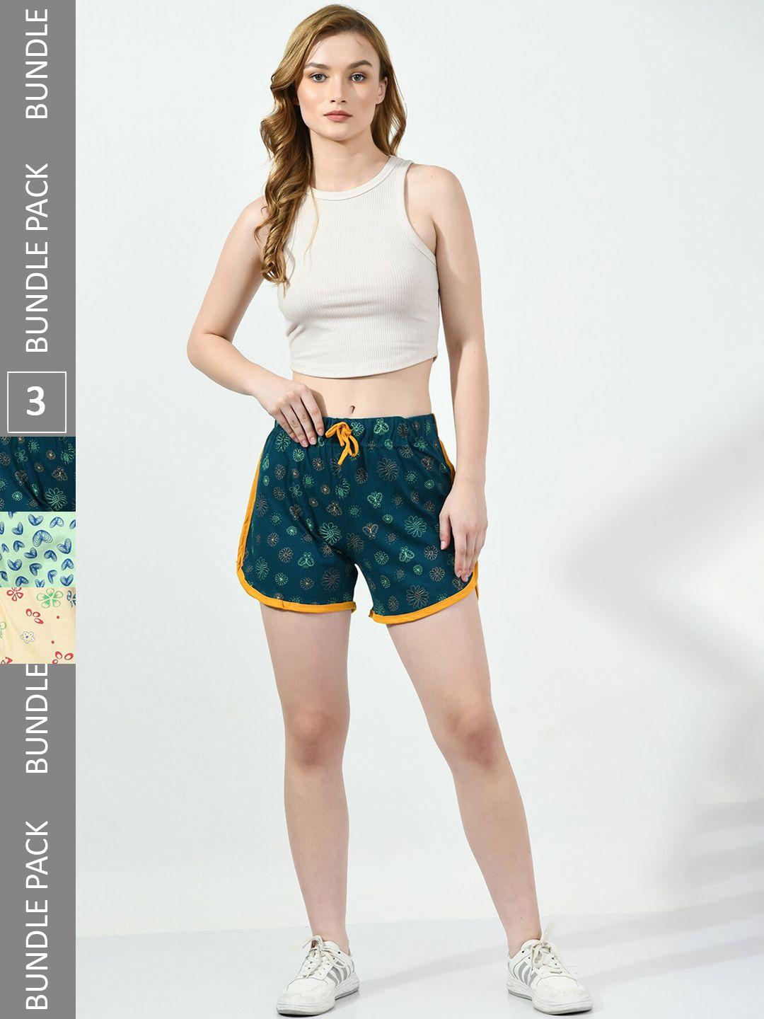 baesd-women-pack-of-3-printed-high-rise-pure-cotton-shorts