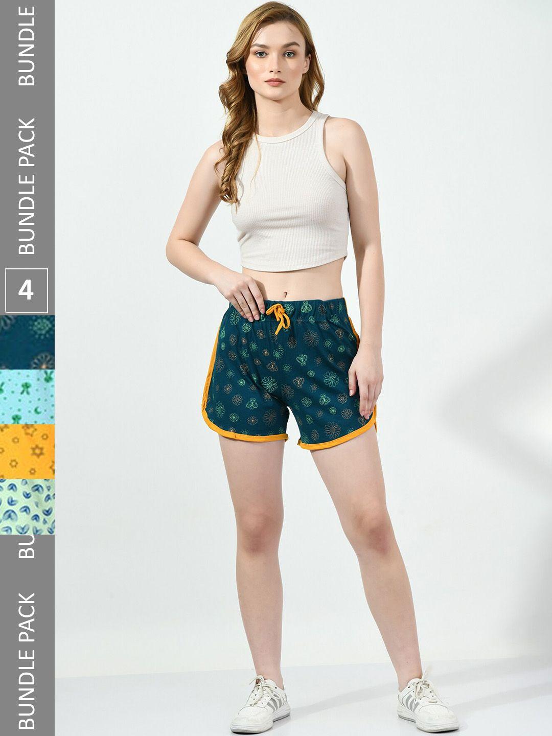 baesd-women-pack-of-4-printed-pure-cotton-shorts