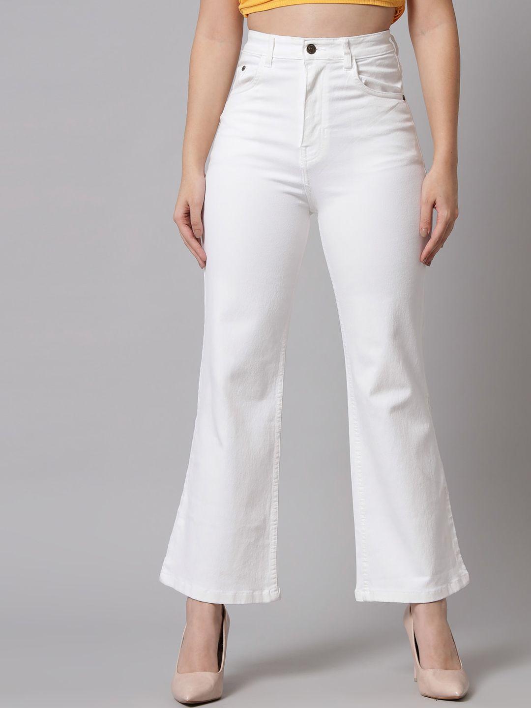 baesd women wide leg high -rise cotton jeans