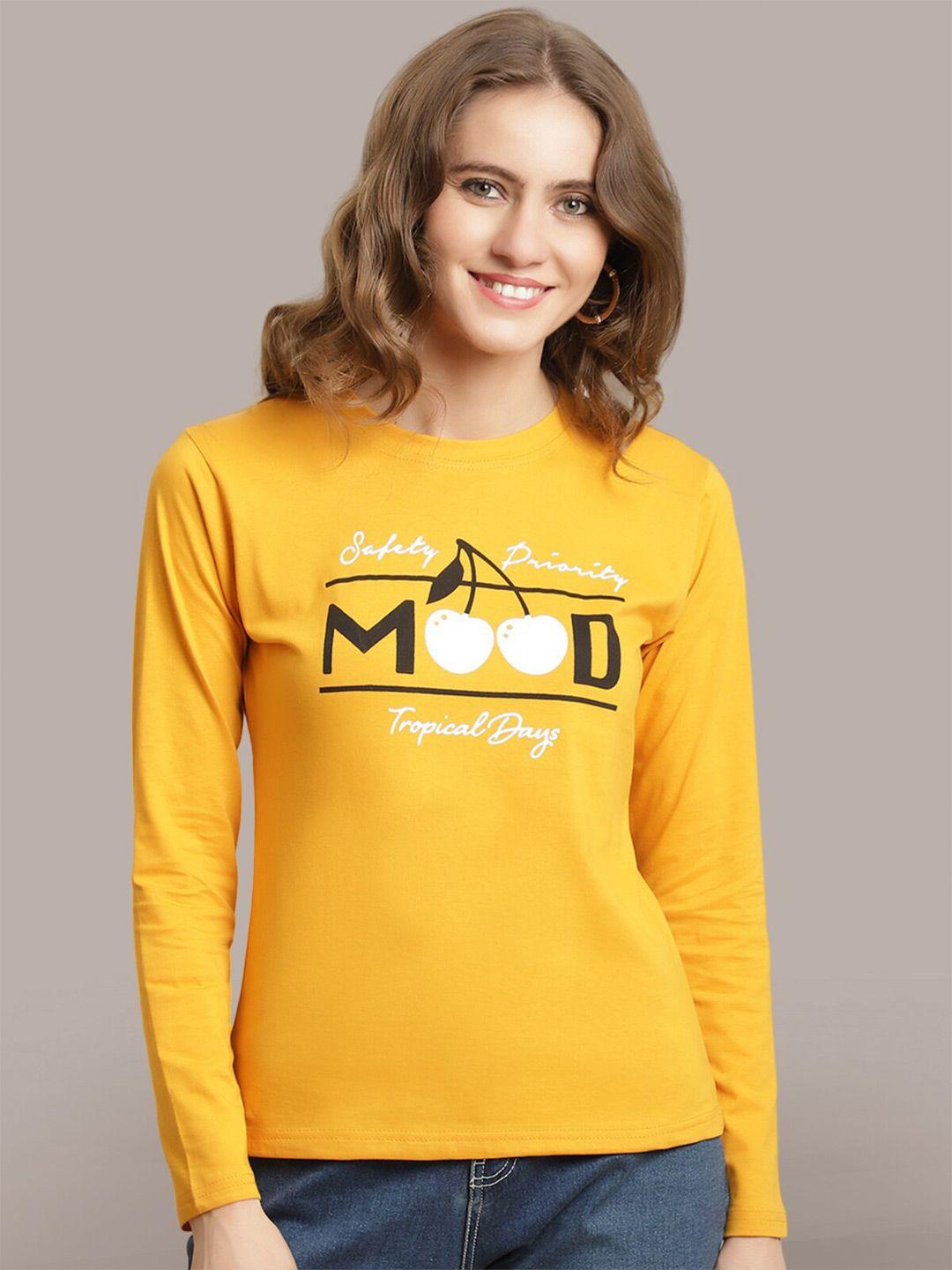 baesd women yellow colourblocked t-shirt