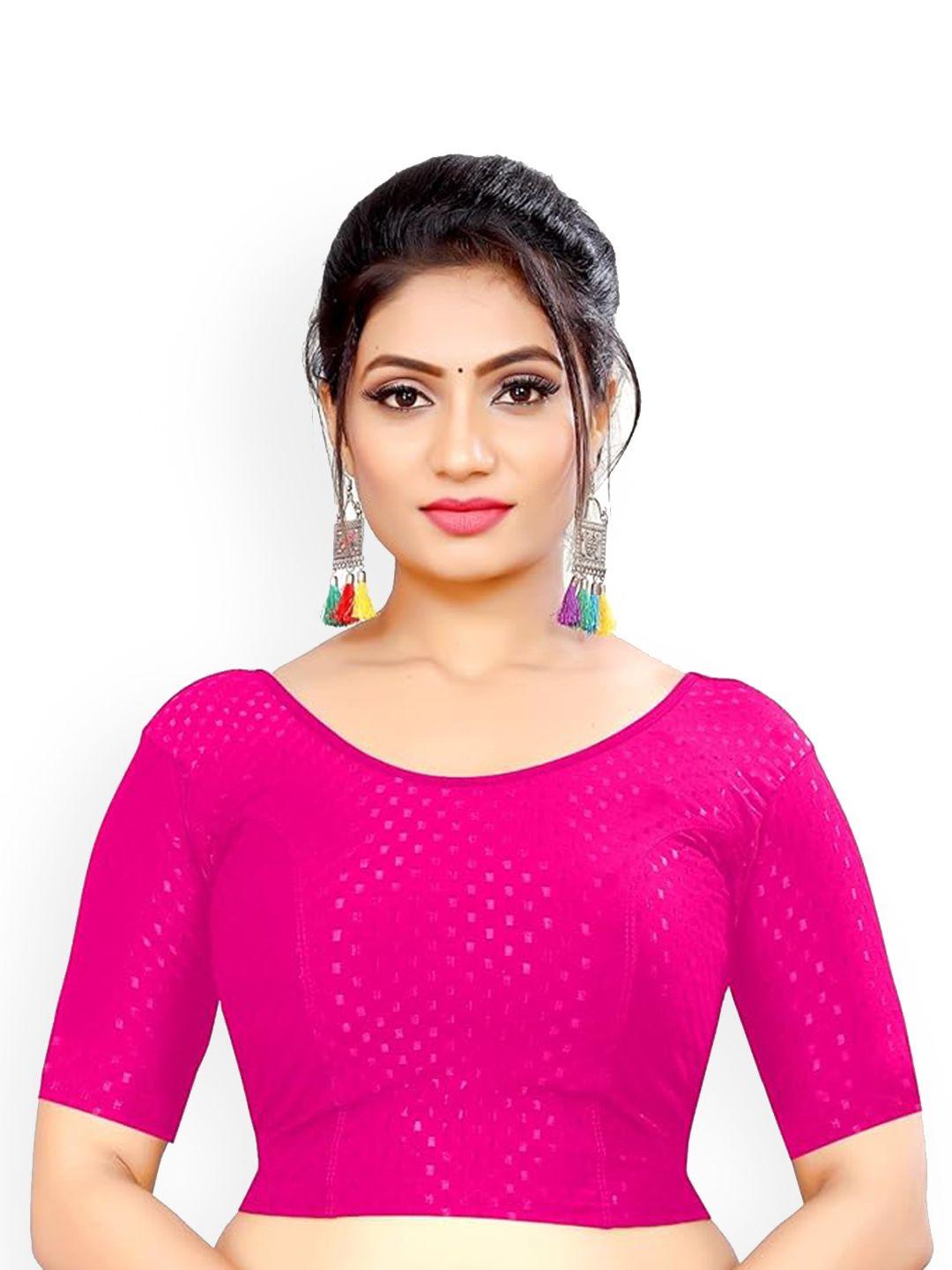 baesd woven design cotton lycra saree blouse