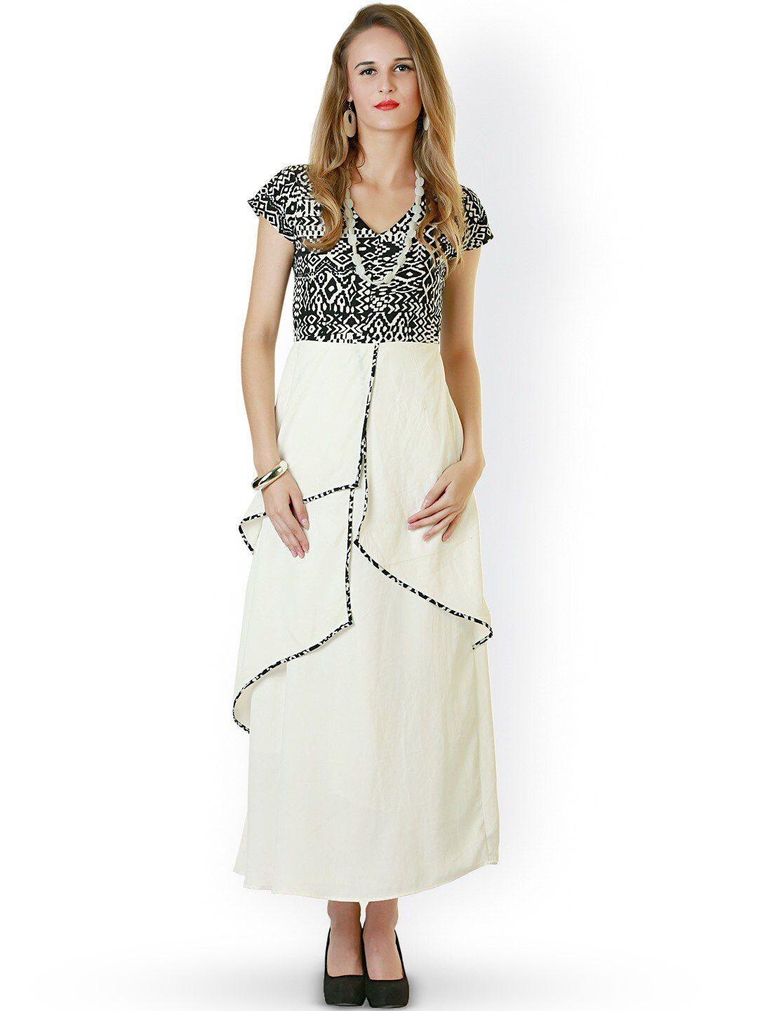 baesd abstract printed a-line maxi dress