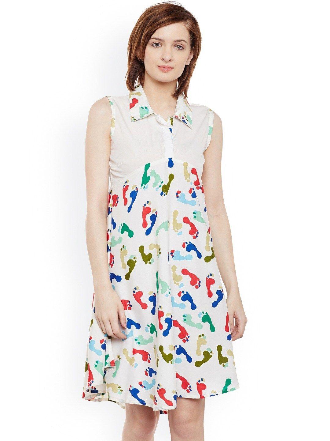 baesd abstract printed a-line mini dress