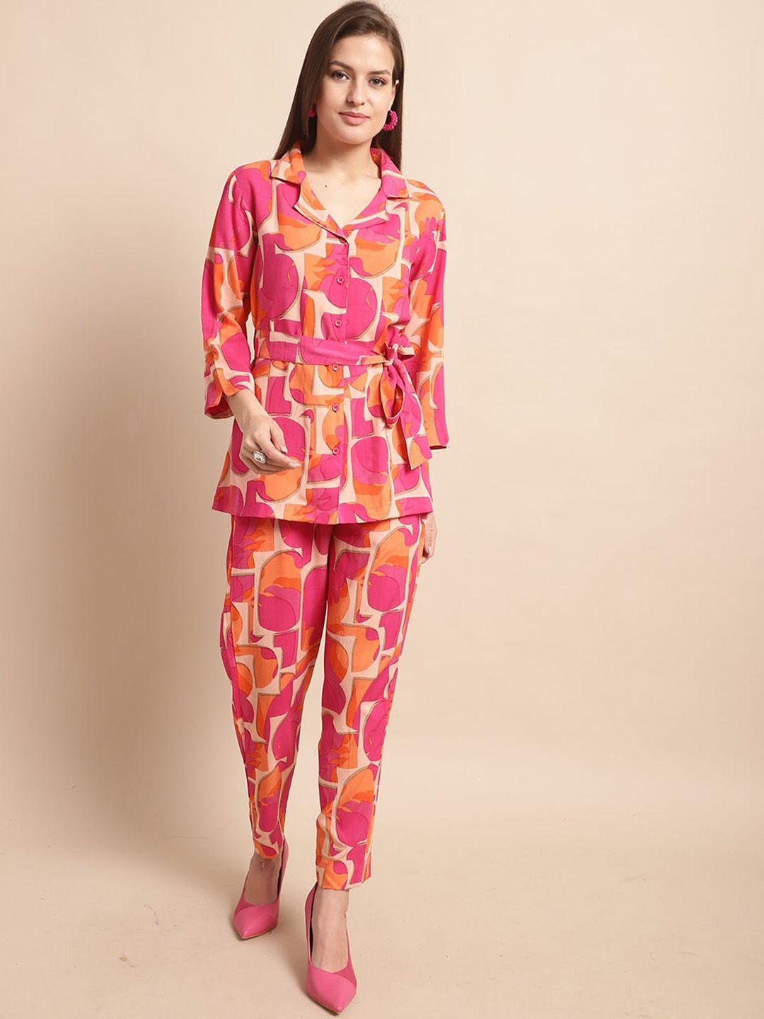 baesd abstract printed shirt with trousers