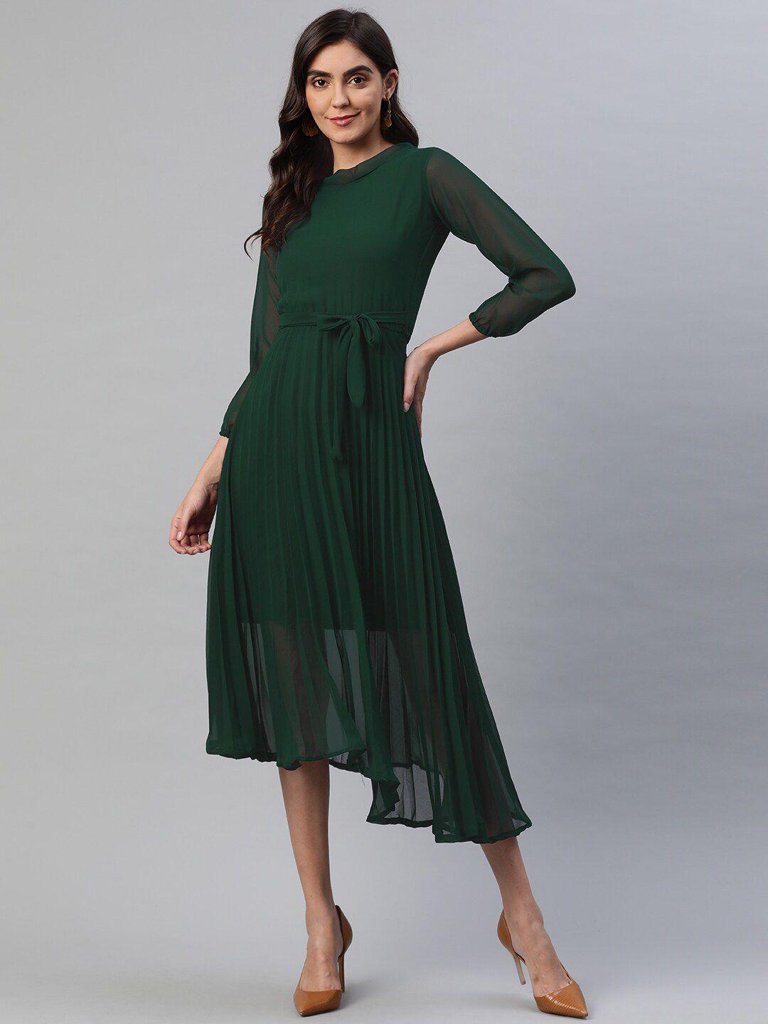 baesd accordion pleated a-line midi dress