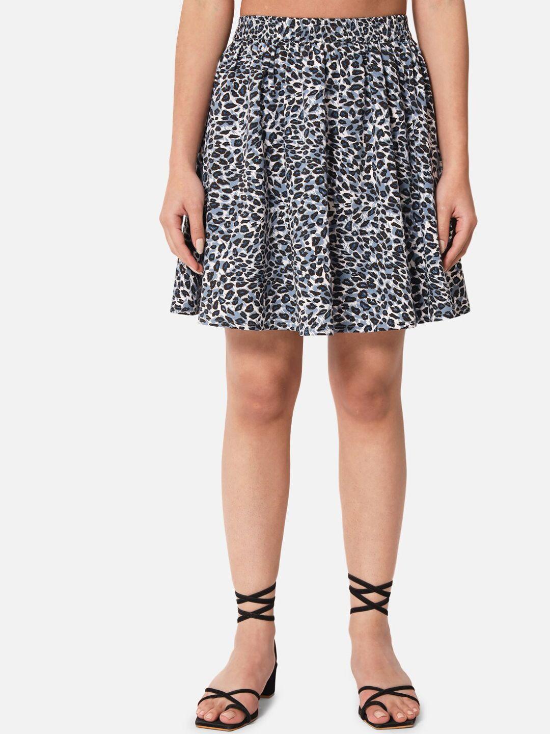 baesd animal printed above knee length a-line skirt