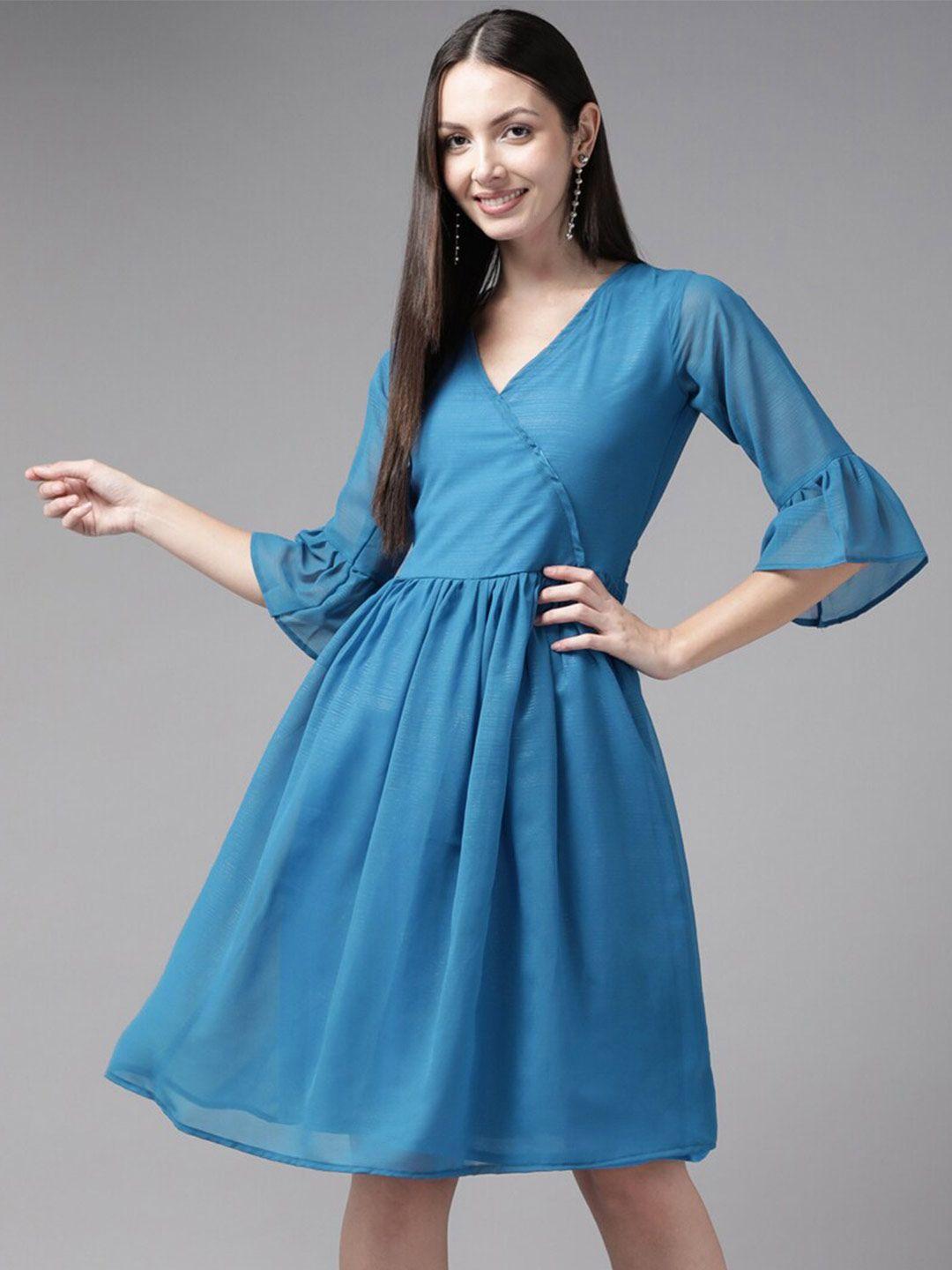 baesd bell sleeve wrap dress