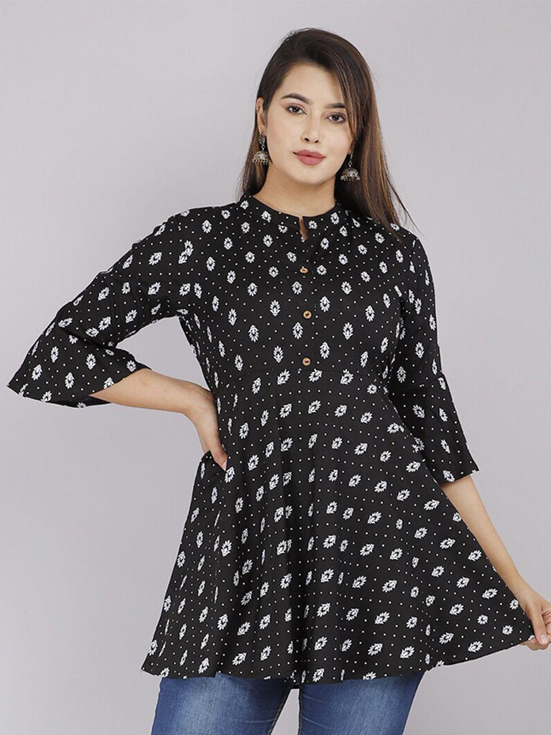 baesd black & white print ethnic top