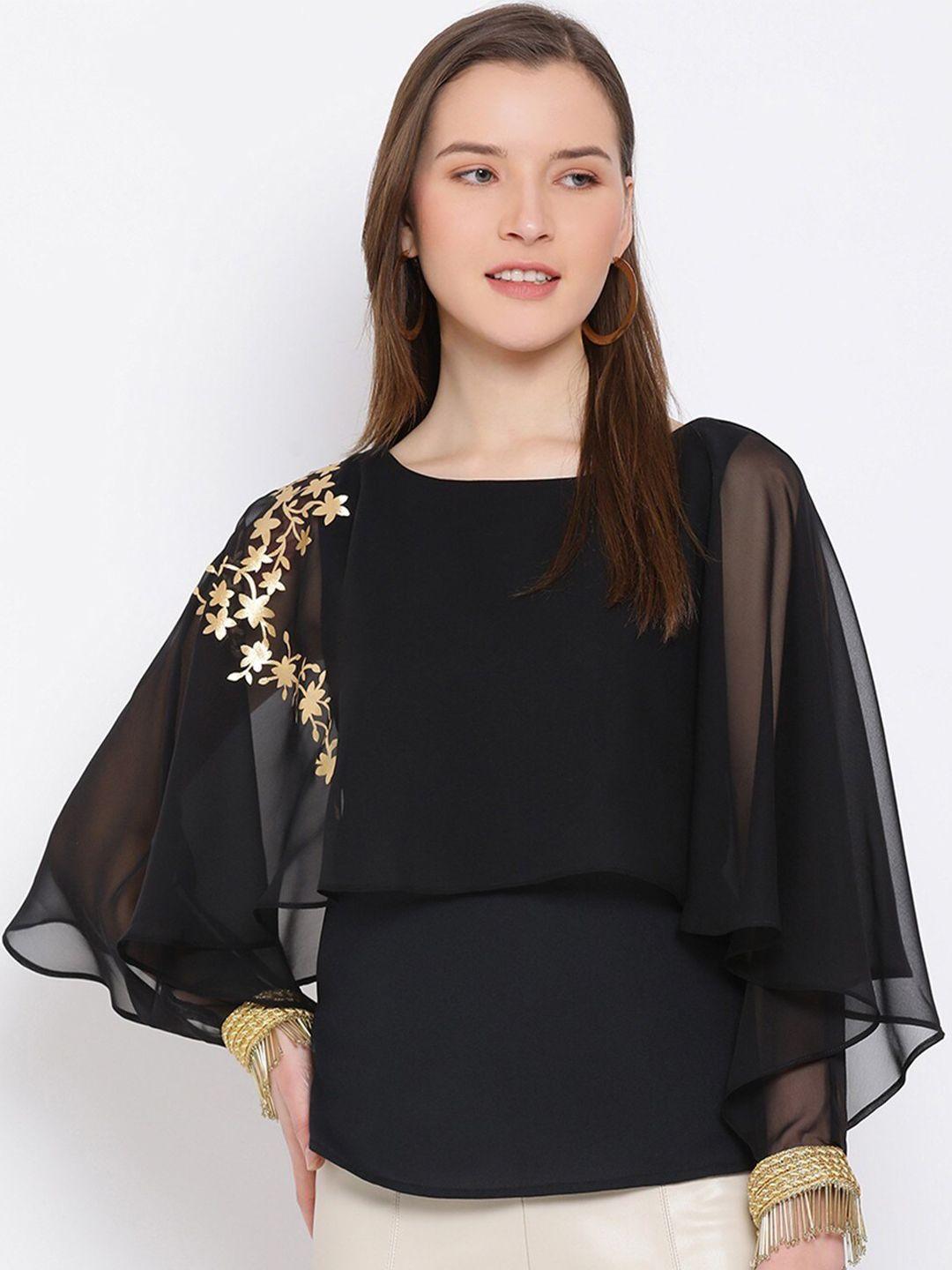 baesd boat neck cape sleeves top