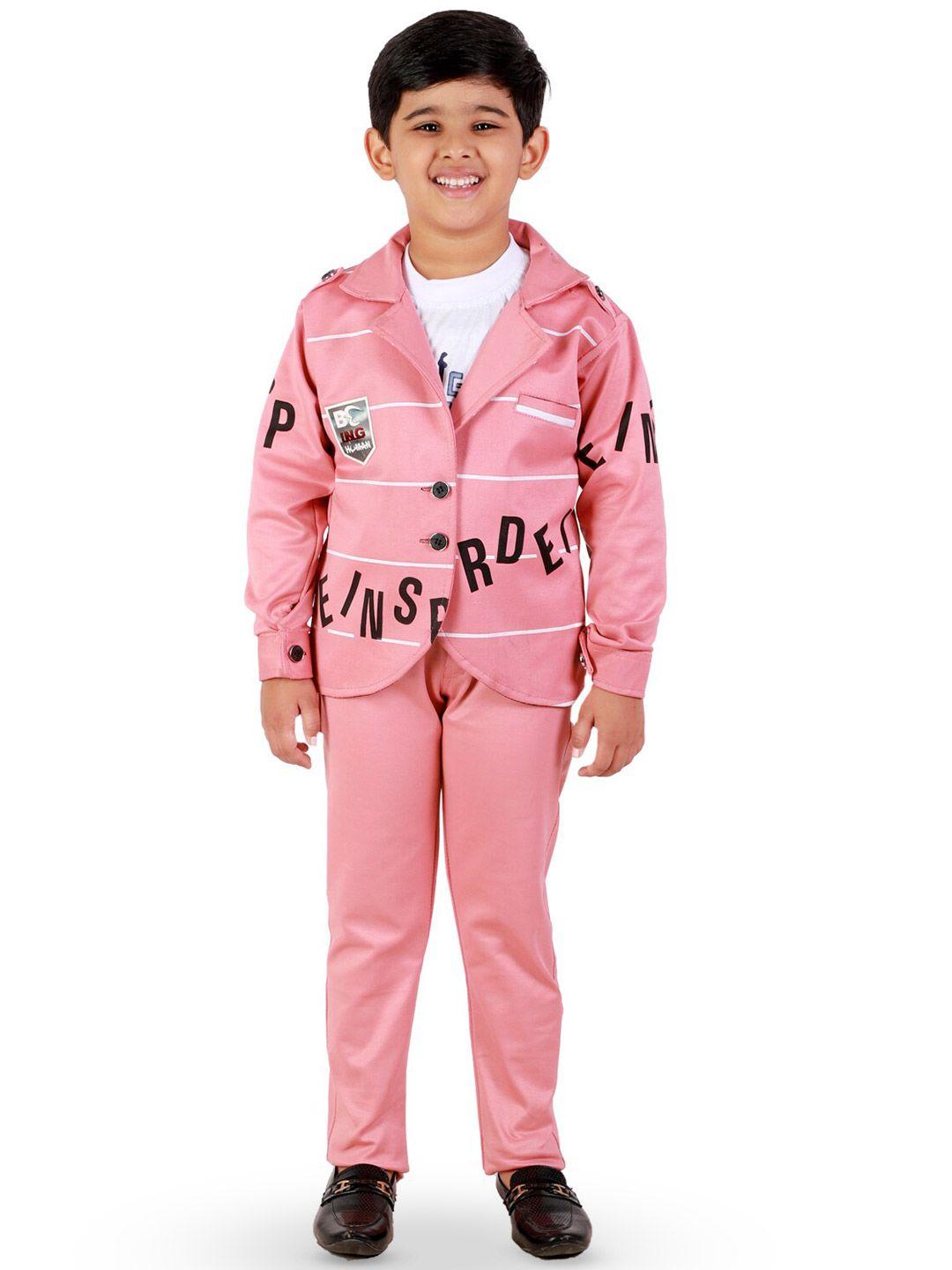 baesd boys 2 piece typography printed suit