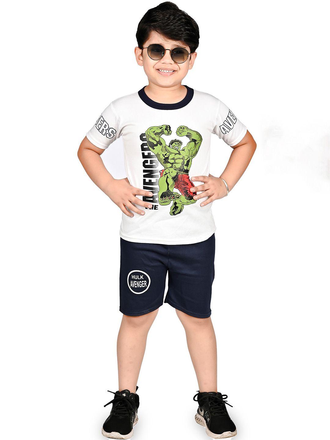 baesd boys avengers printed t-shirt with shorts