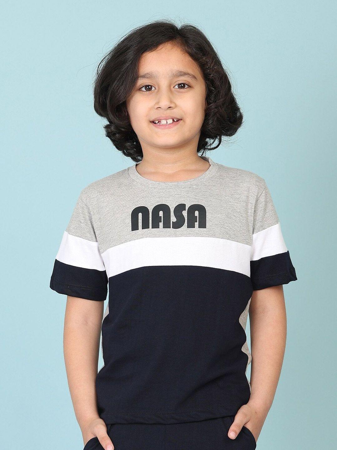 baesd boys black & white printed t-shirt with trousers