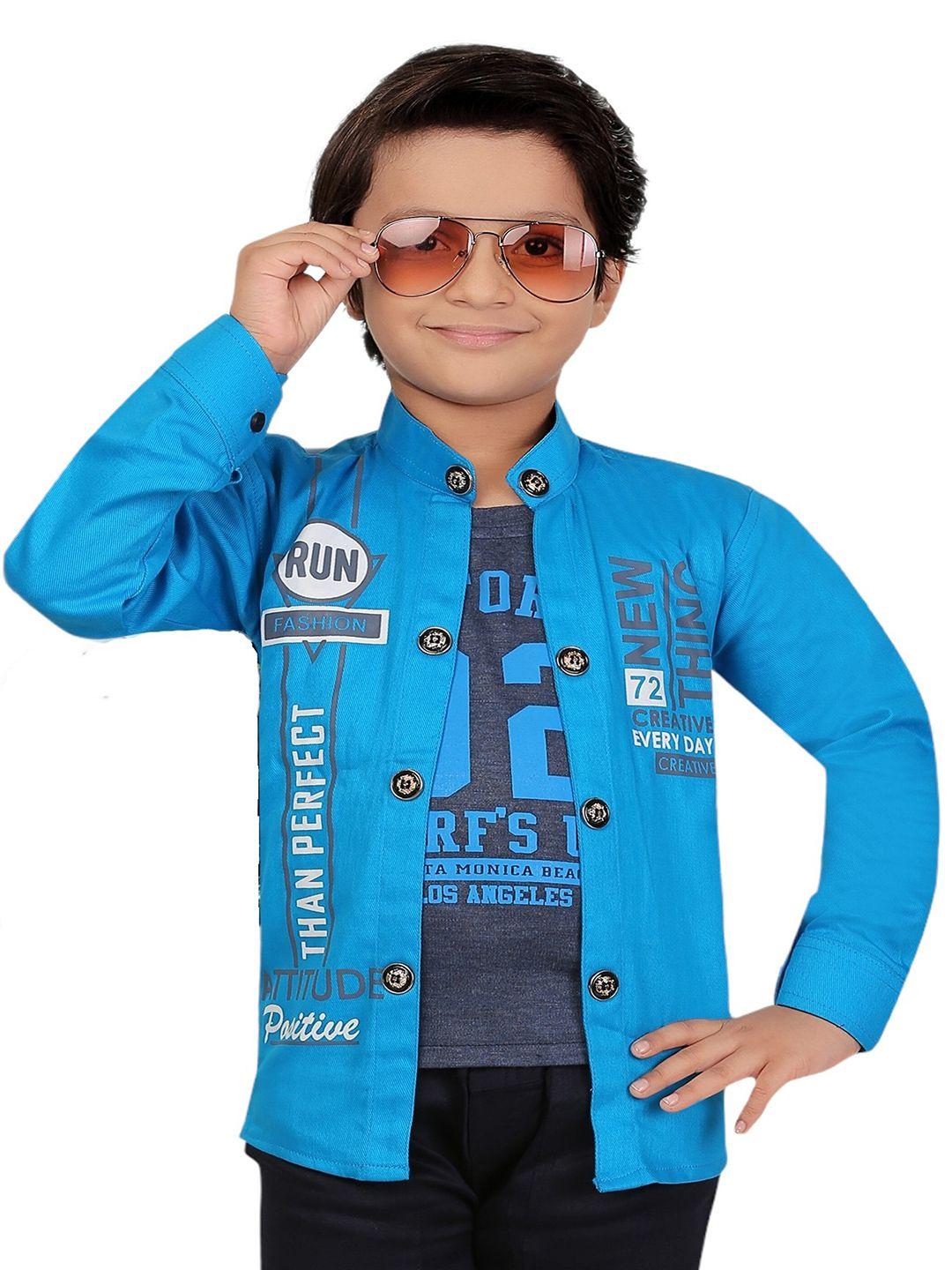 baesd boys blue lightweight long sleeves open front jacket