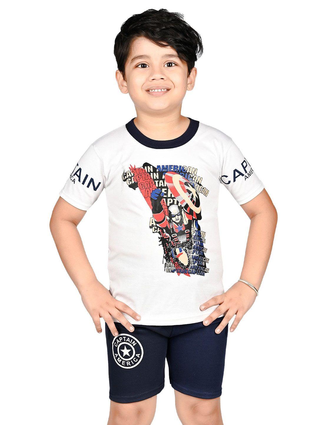 baesd boys captain america printed t-shirt with shorts