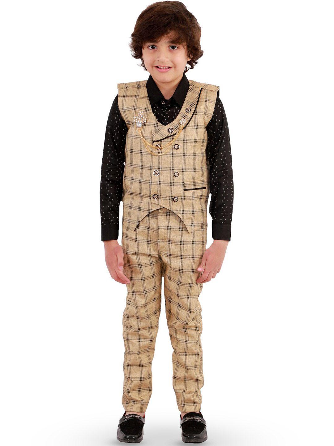 baesd boys checked 3 piece party suit