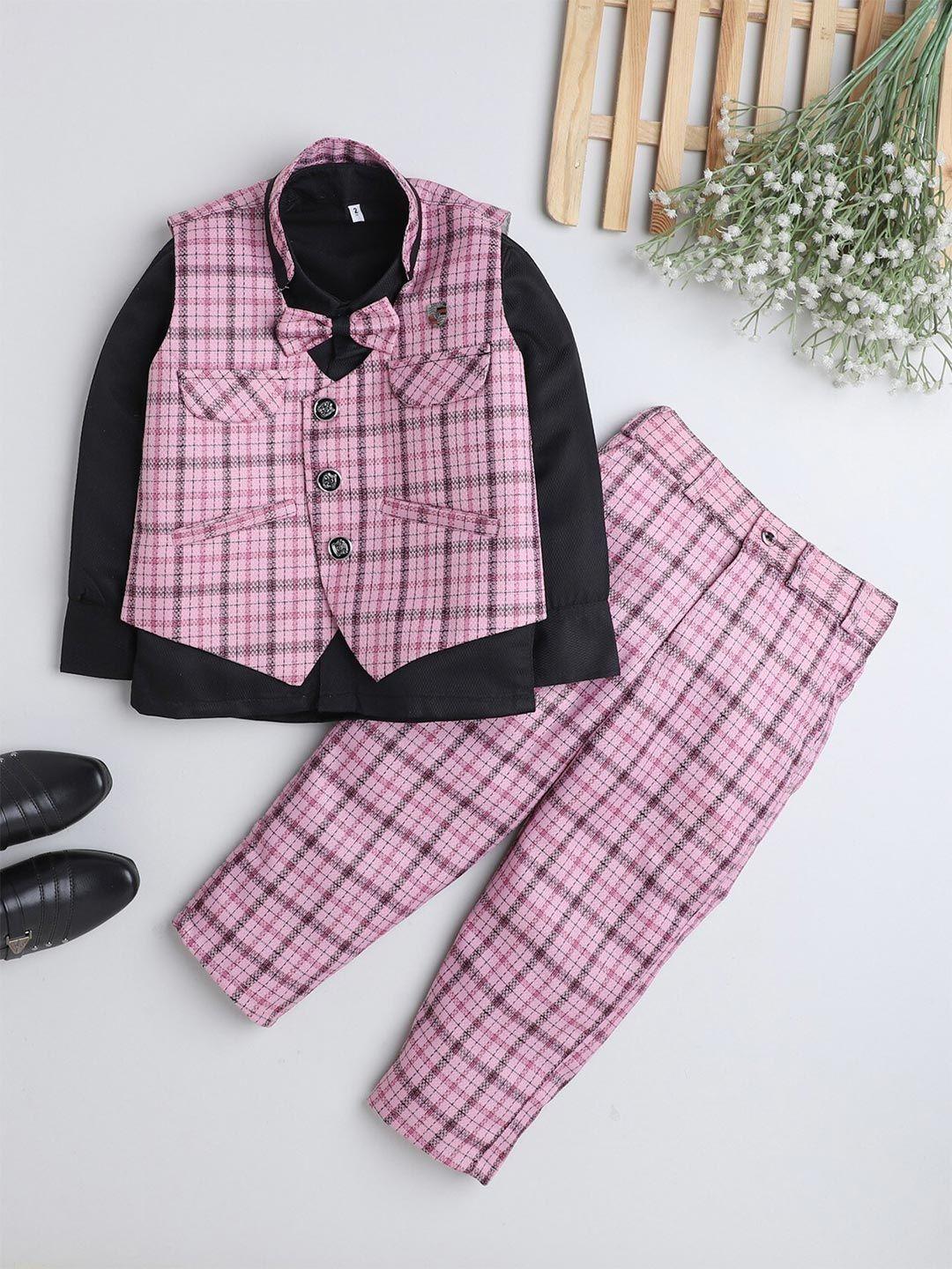 baesd boys checked 3 piece suit