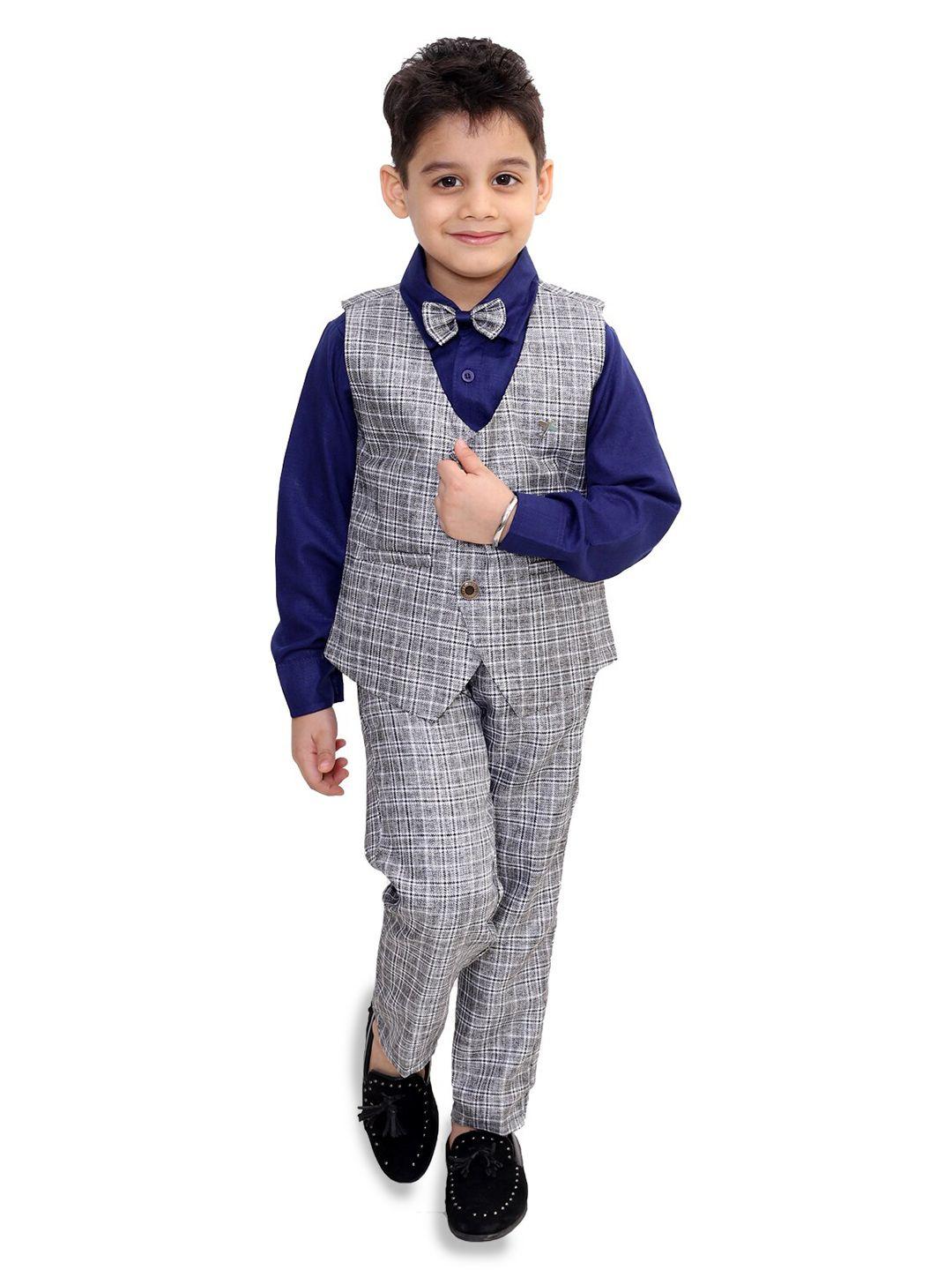 baesd boys checked shirt with trousers & waistcoat