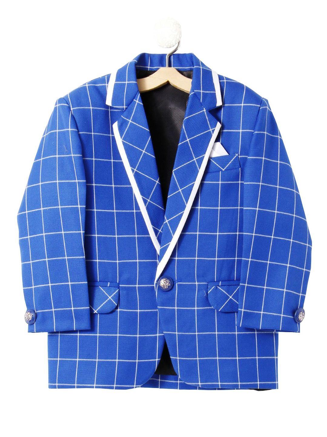 baesd boys checked single breasted blazer