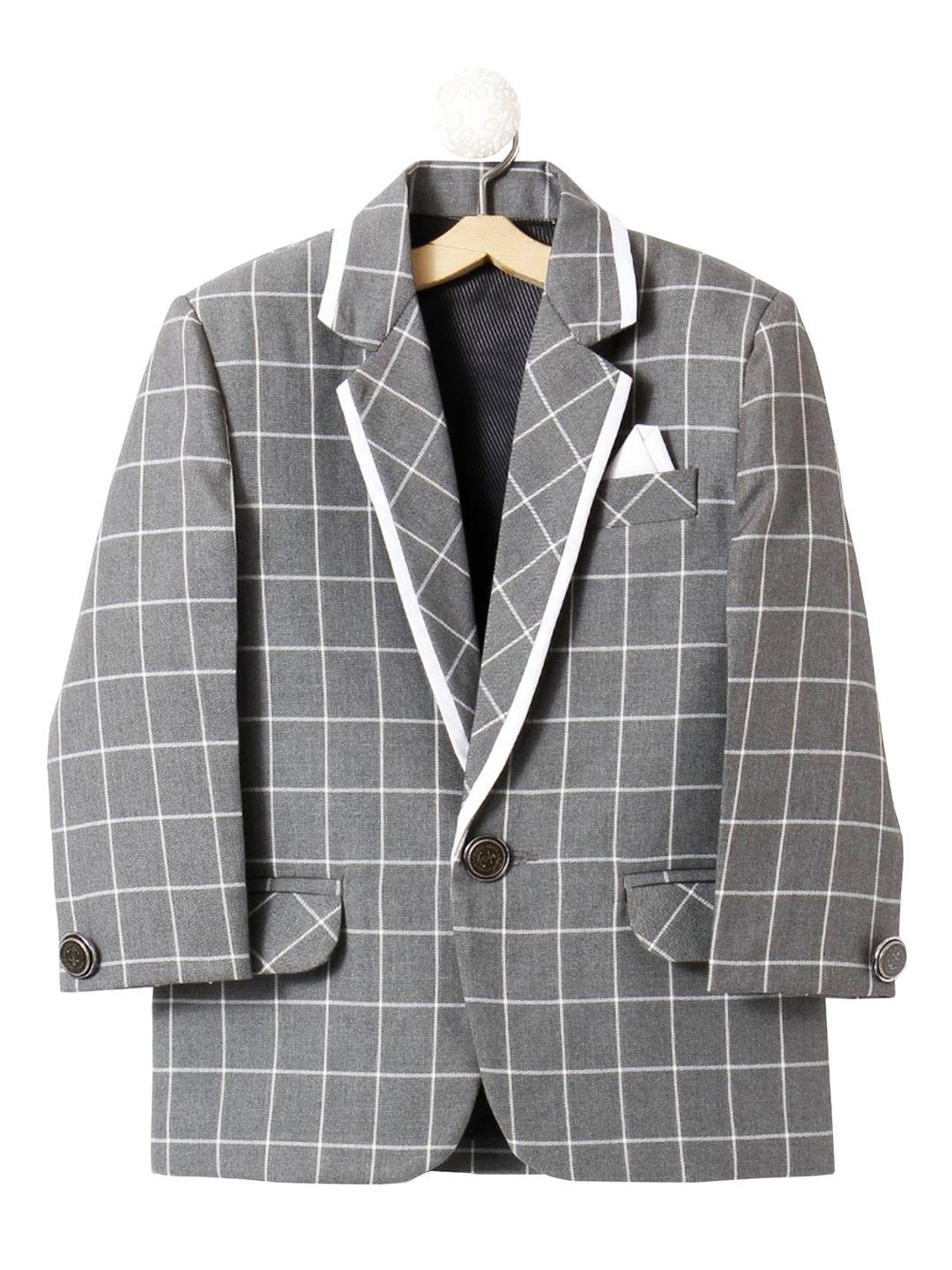 baesd boys checked single breasted blazer