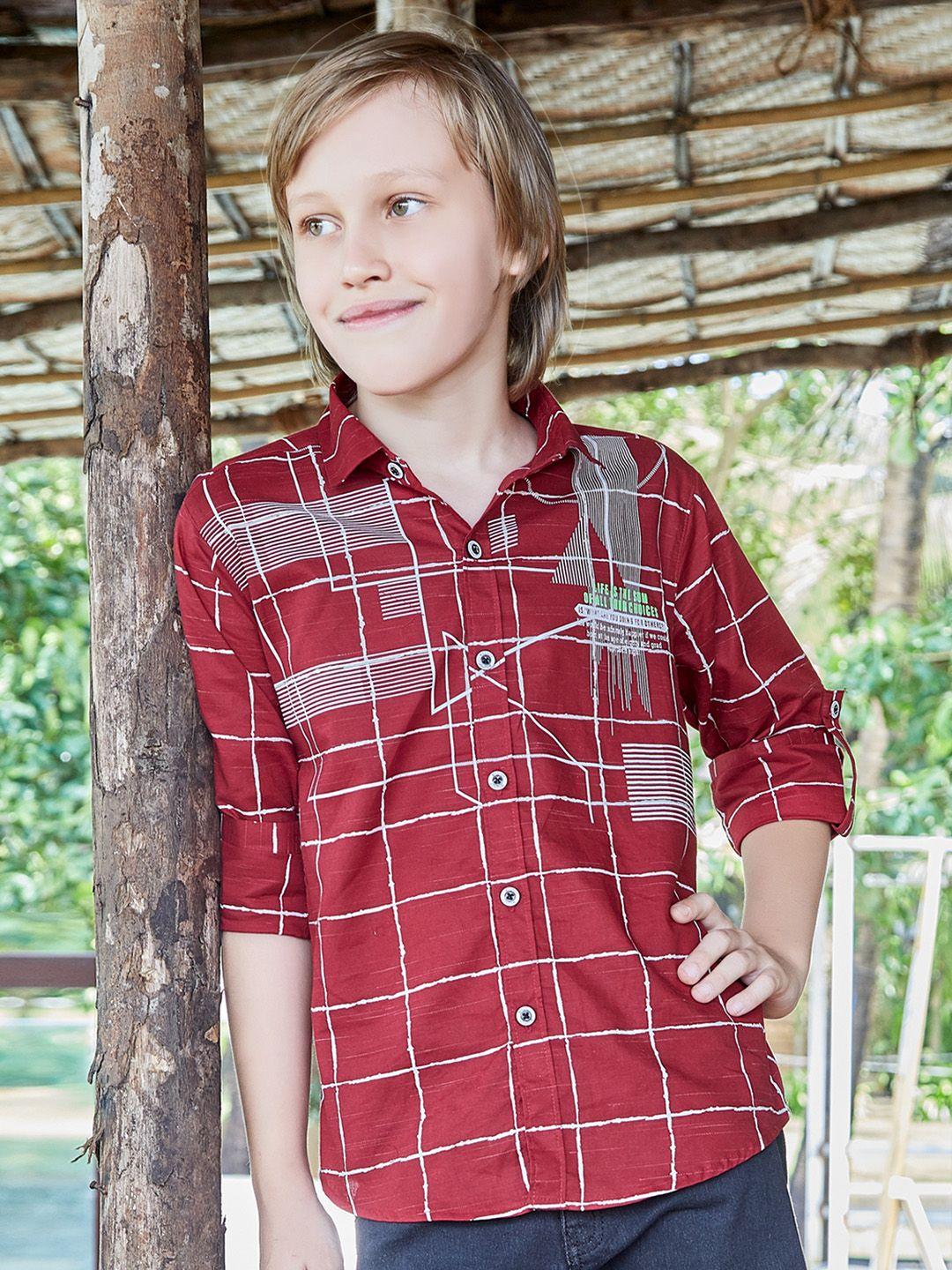 baesd boys classic abstract printed cotton casual shirt