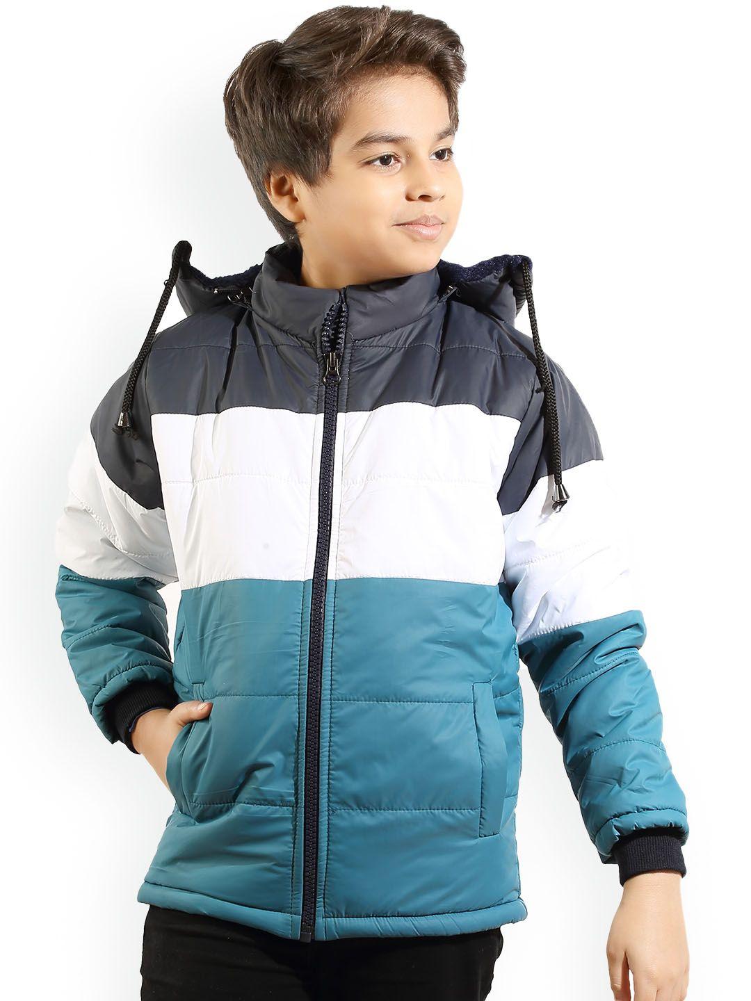 baesd boys colourblocked hooded padded jacket