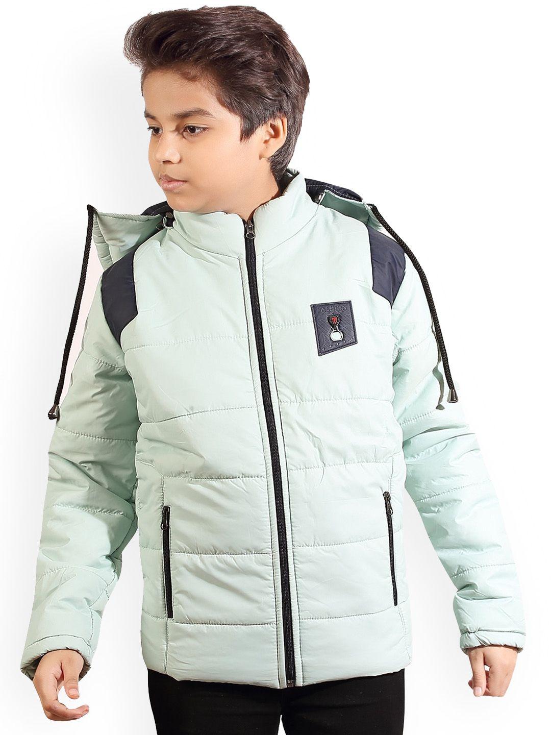 baesd boys colourblocked hooded quilted jacket