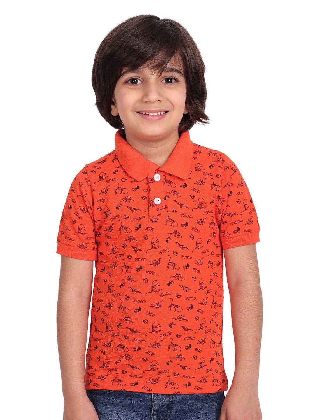 baesd boys conversational printed polo collar cotton t-shirt