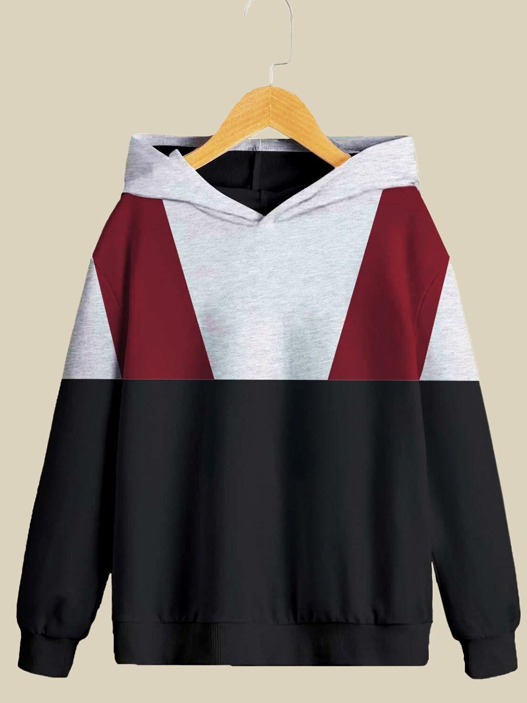baesd boys dagcros colourblocked hooded pullover cotton sweatshirt
