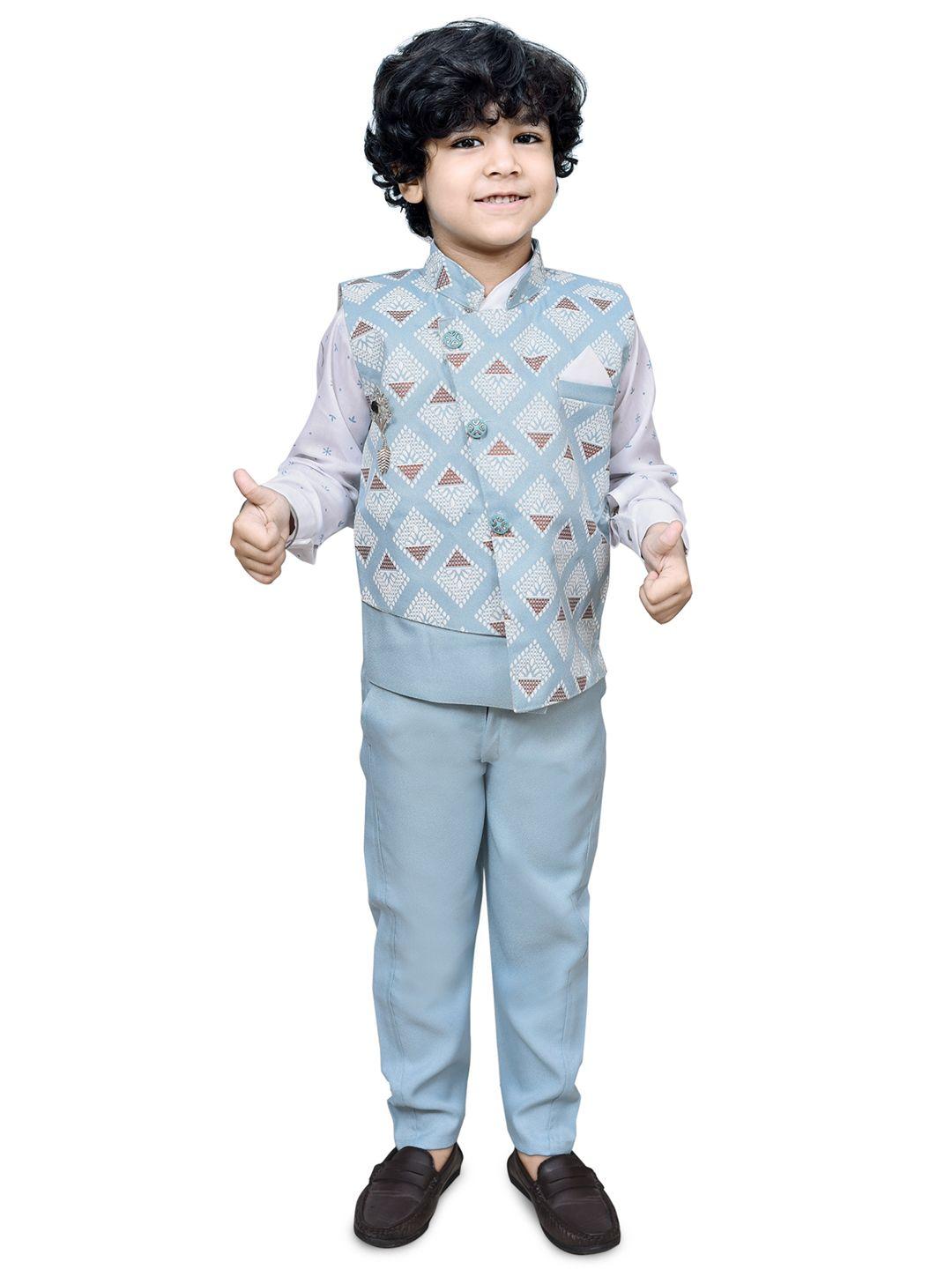 baesd boys ethnic motifs printed shirt with trousers