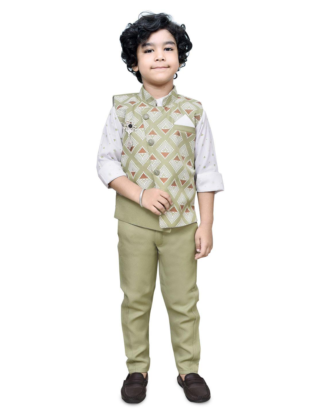 baesd boys ethnic motifs printed shirt with trousers