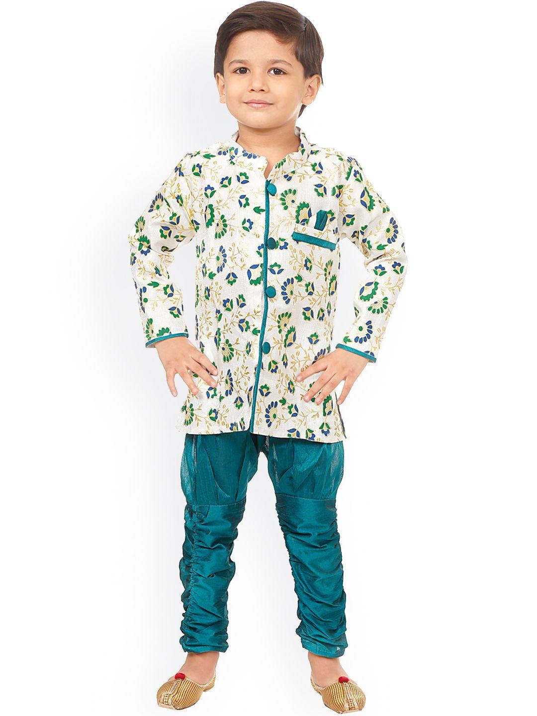 baesd boys ethnic motifs woven design sherwani set