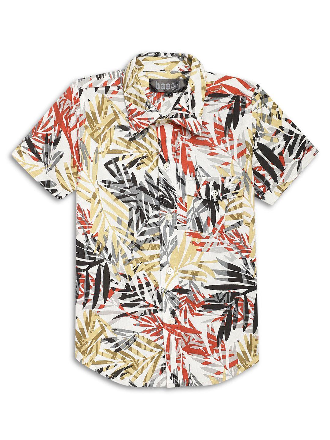 baesd boys floral opaque printed casual shirt