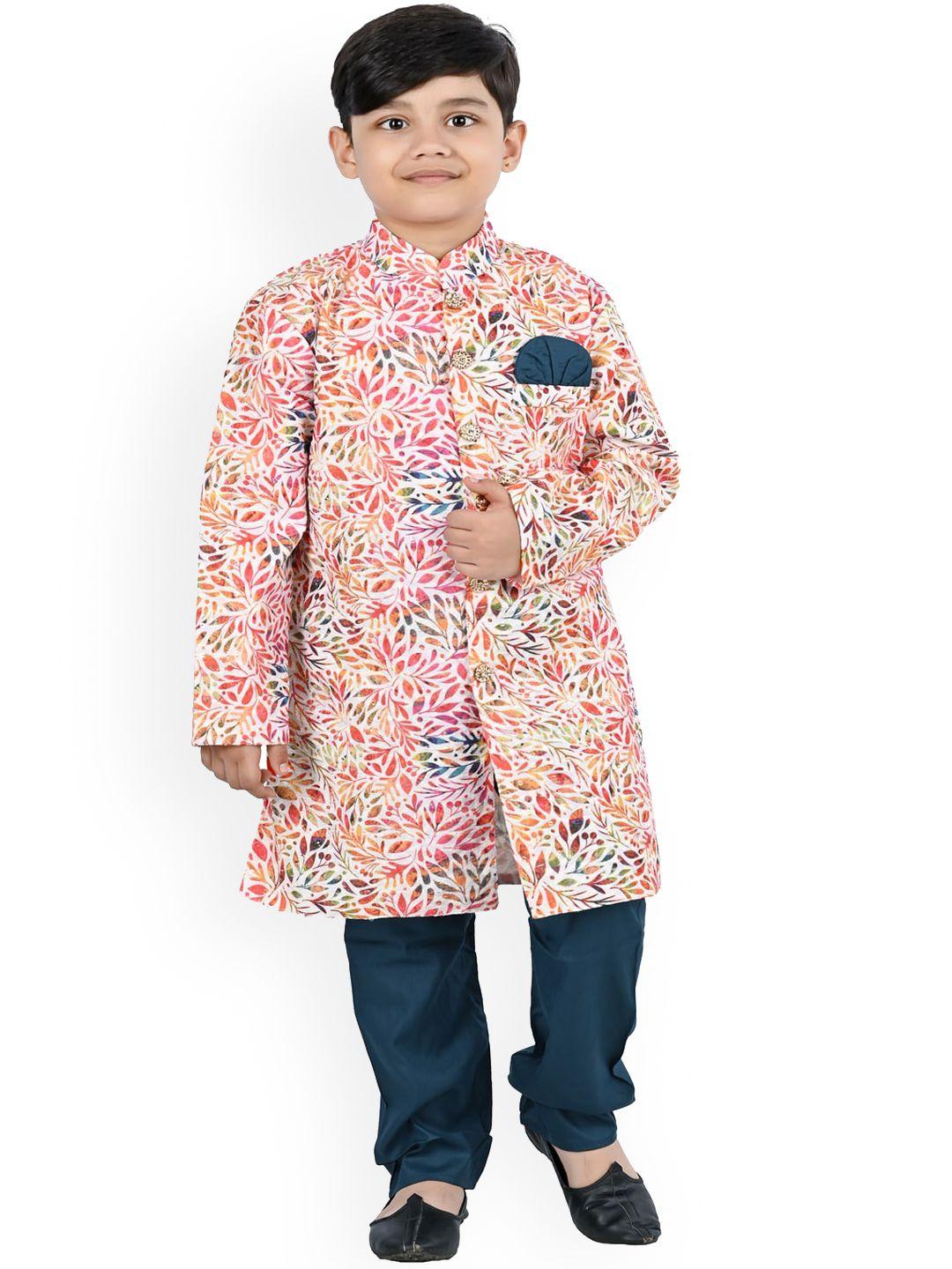 baesd boys floral printed kurta with pyjamas