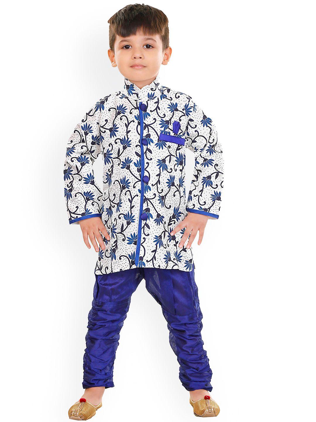 baesd boys floral printed sherwani with churidar