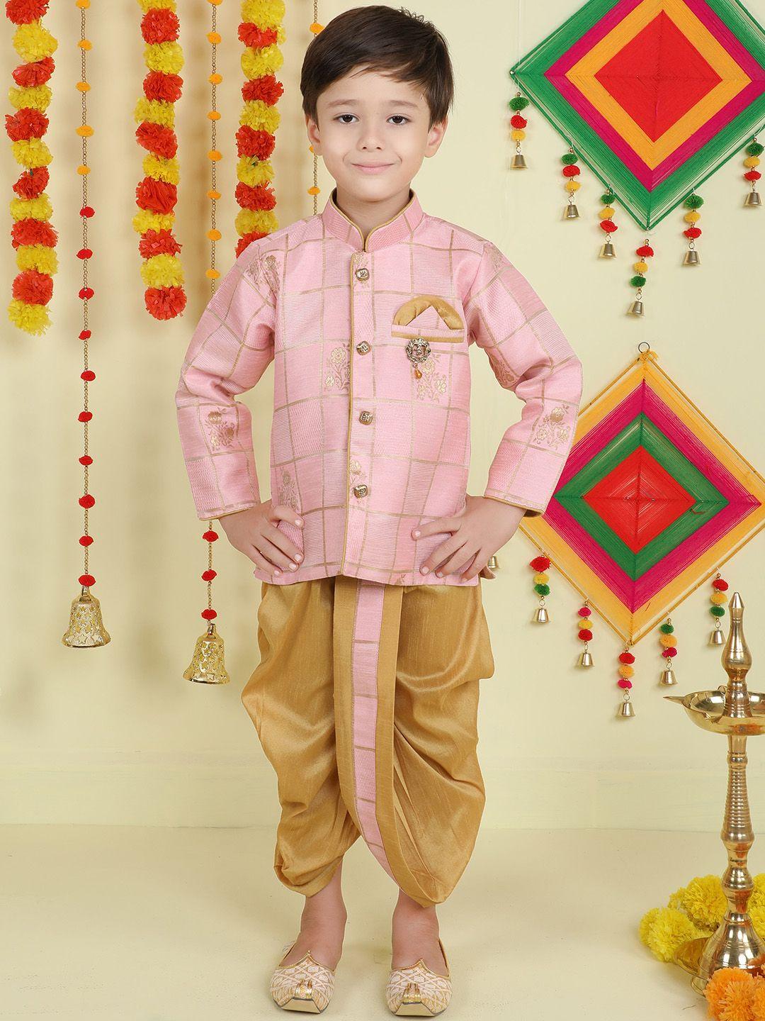 baesd boys floral regular kurta with dhoti pants