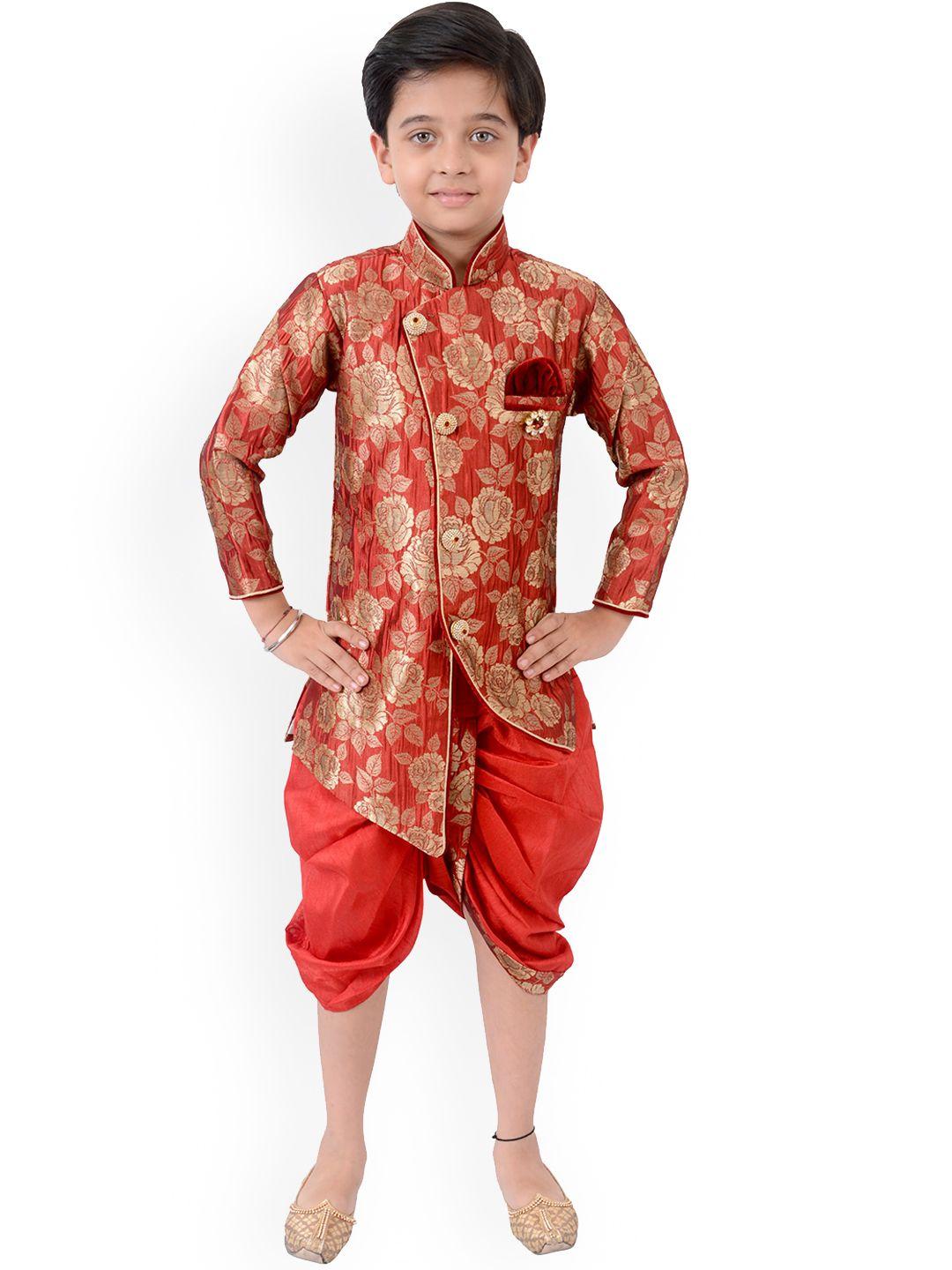 baesd boys floral regular kurta with dhoti pants